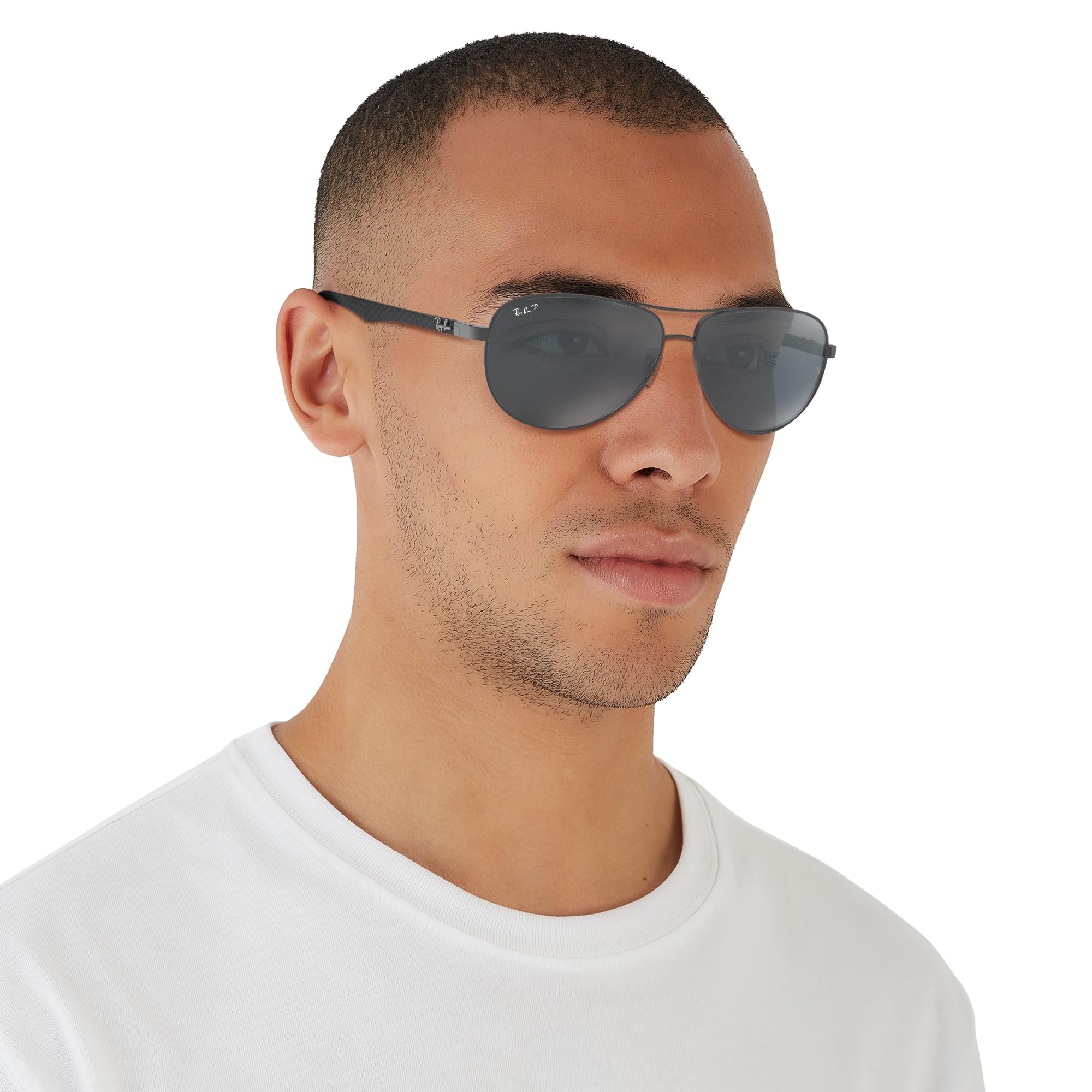 Ray-Ban RB8313 Carbon Fiber Aviator Sunglasses for Men - Polarized UV Protection - Perfect for Driving, Outdoor Sports & Travel