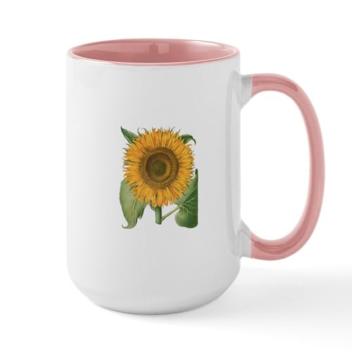 White/Pink Inside - Vintage Sunflower Basilius Besler Mugs
