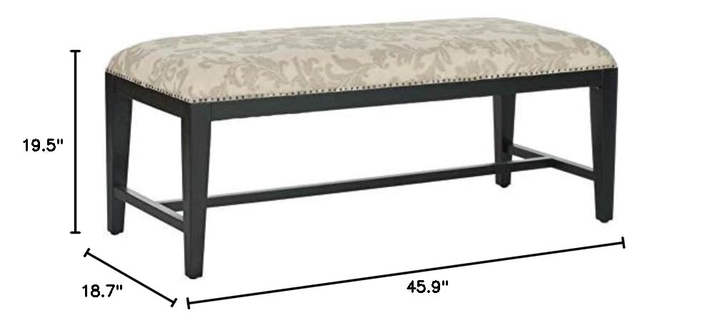 Safavieh Mercer Collection Zambia Bench in Taupe and Beige - Stylish Entryway, Living Room, or Bedroom Seating Furniture