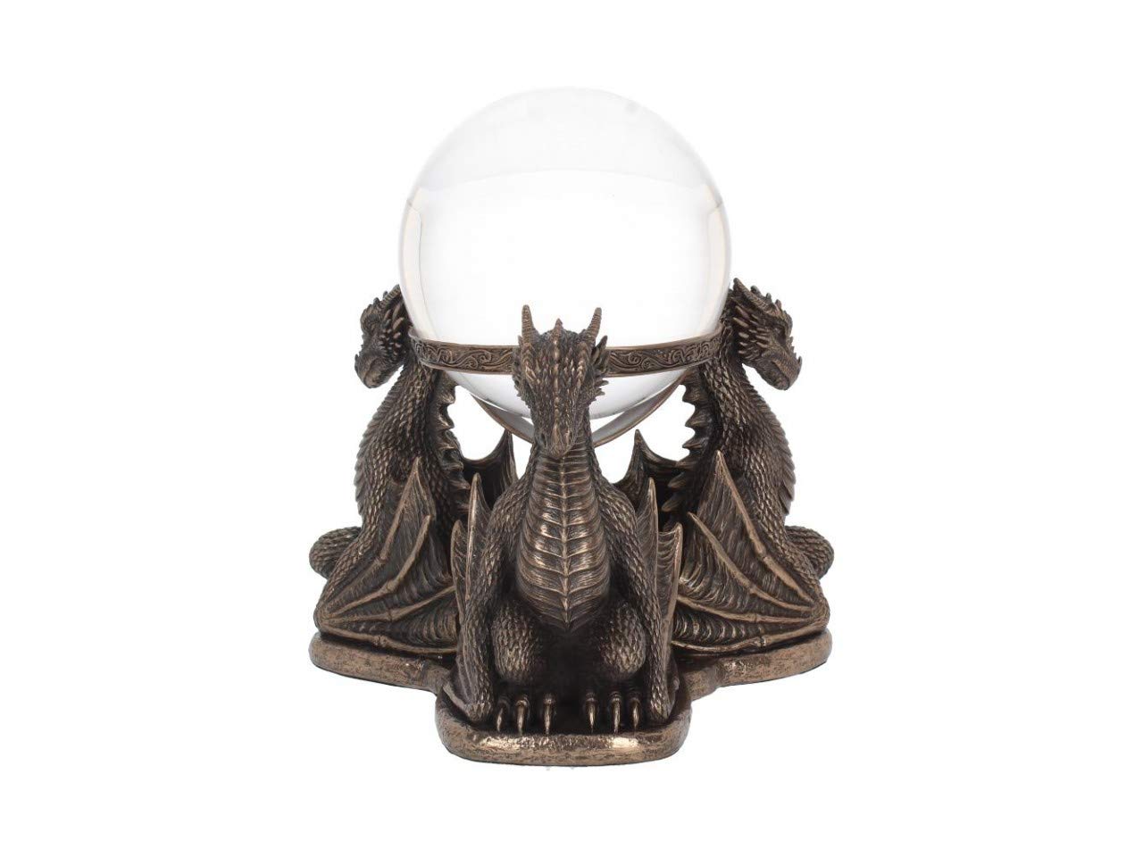 Nemesis Now Dragons Prophecy Crystal Ball Holder - 7.3 Inch Bronze Resin Fantasy Decor for Home, Office & Witchcraft Altar | Mystic Gift for Tarot Readers & Wiccan Practitioners