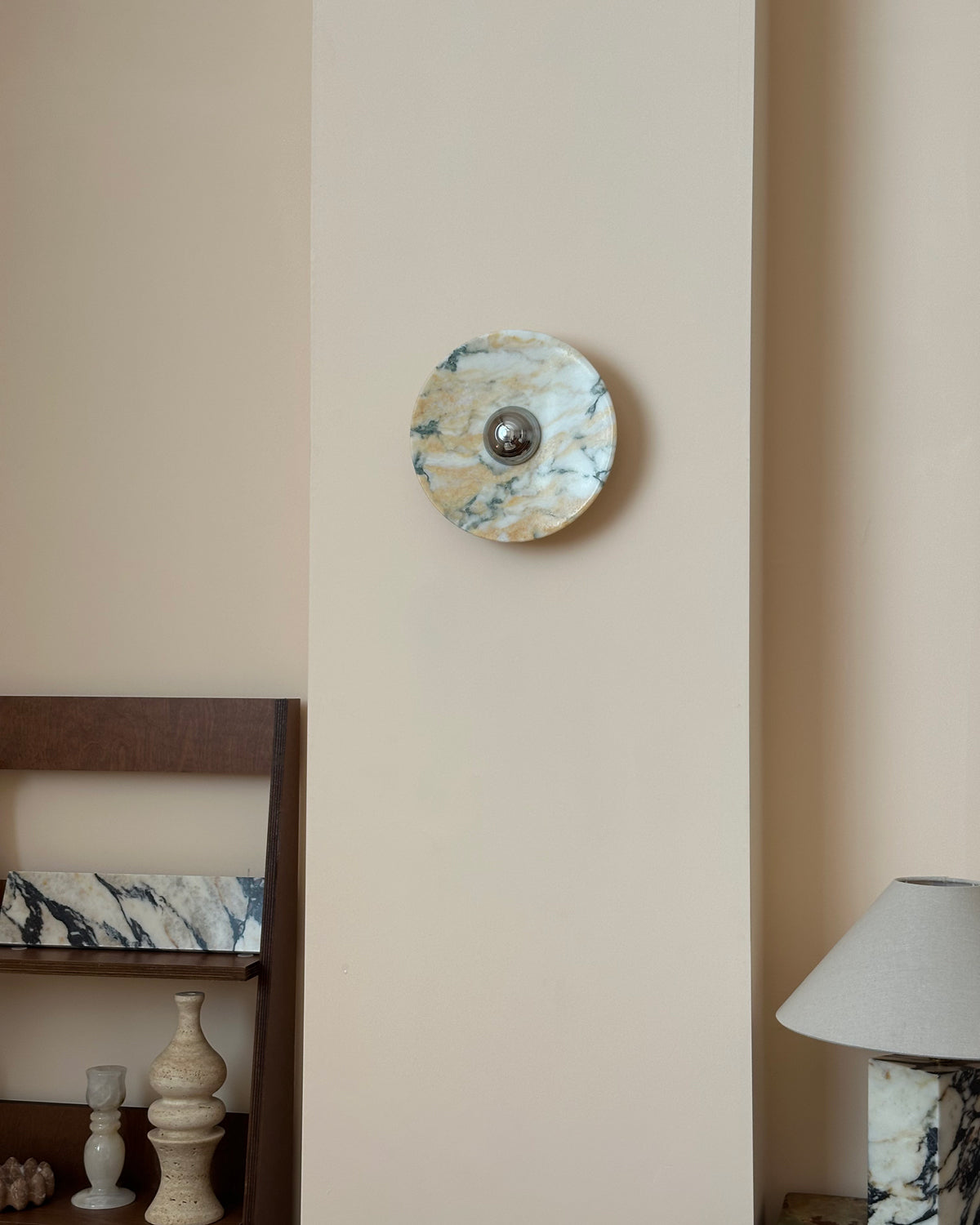 Calacatta Marble Wall Sconce Light - Modern Gold Finish Bathroom Vanity Lighting for Bedroom, Hallway & Living Room Decor