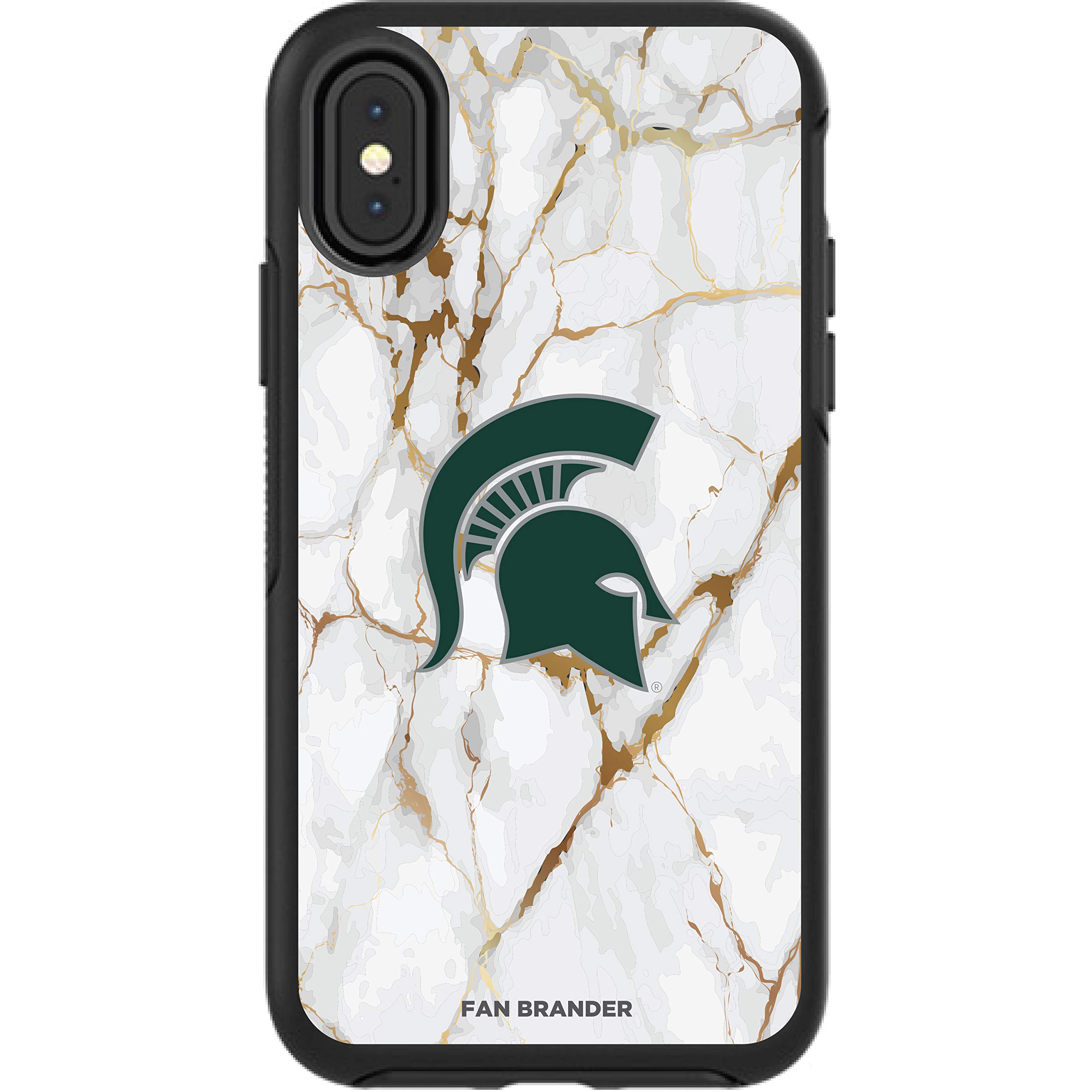 NCAA OtterBox Symmetry Case Compatible with Apple iPhone - White Marble Design | Durable Protection for Everyday Use & Sports Events