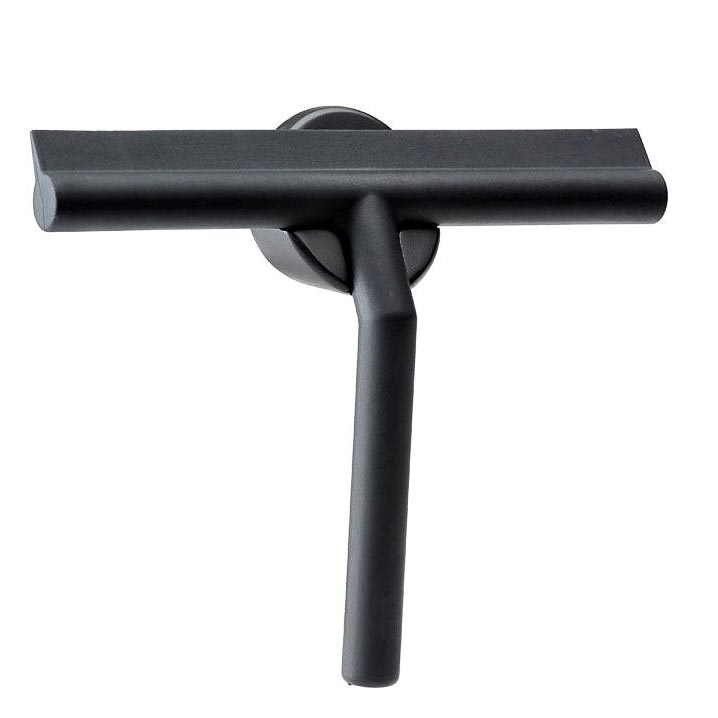 ZONE DENMARK Shower Wiper Squeegee with 3M Holder - Black Bathroom Cleaning Tool for Glass Doors, Windows, and Tile Walls - Perfect for Bathrooms, Kitchens, and Home Cleaning