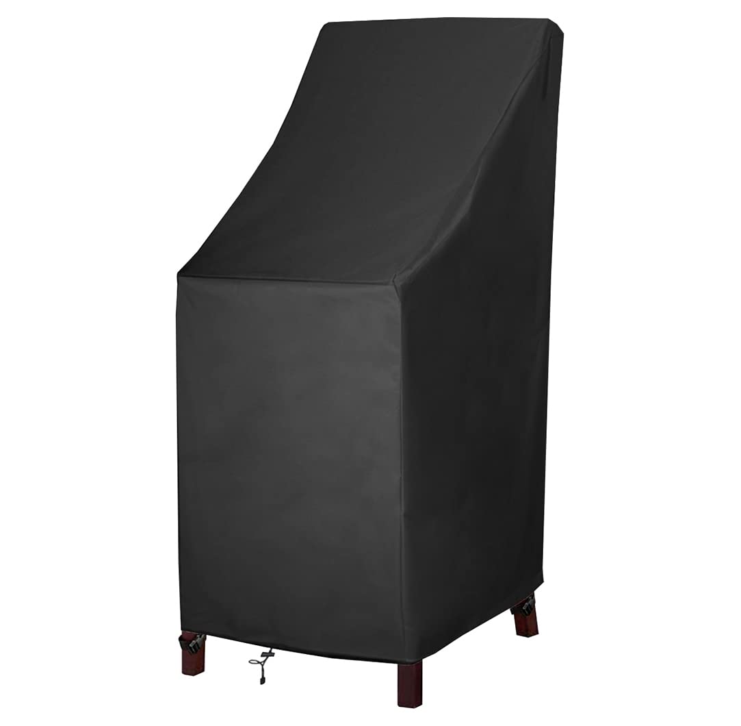 Waterproof 600D Heavy Duty Outdoor Chair Covers for Patio, High Back Stackable Dining Chairs - Fits 4-6 Chairs (27