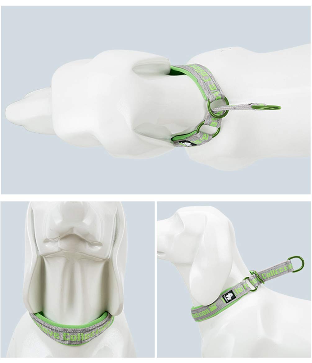 SGODA Heavy Duty Nylon Dog Choke Collar - Adjustable Training Collar for Large Dogs, Green, X-Large - Perfect for Obedience Training & Outdoor Activities