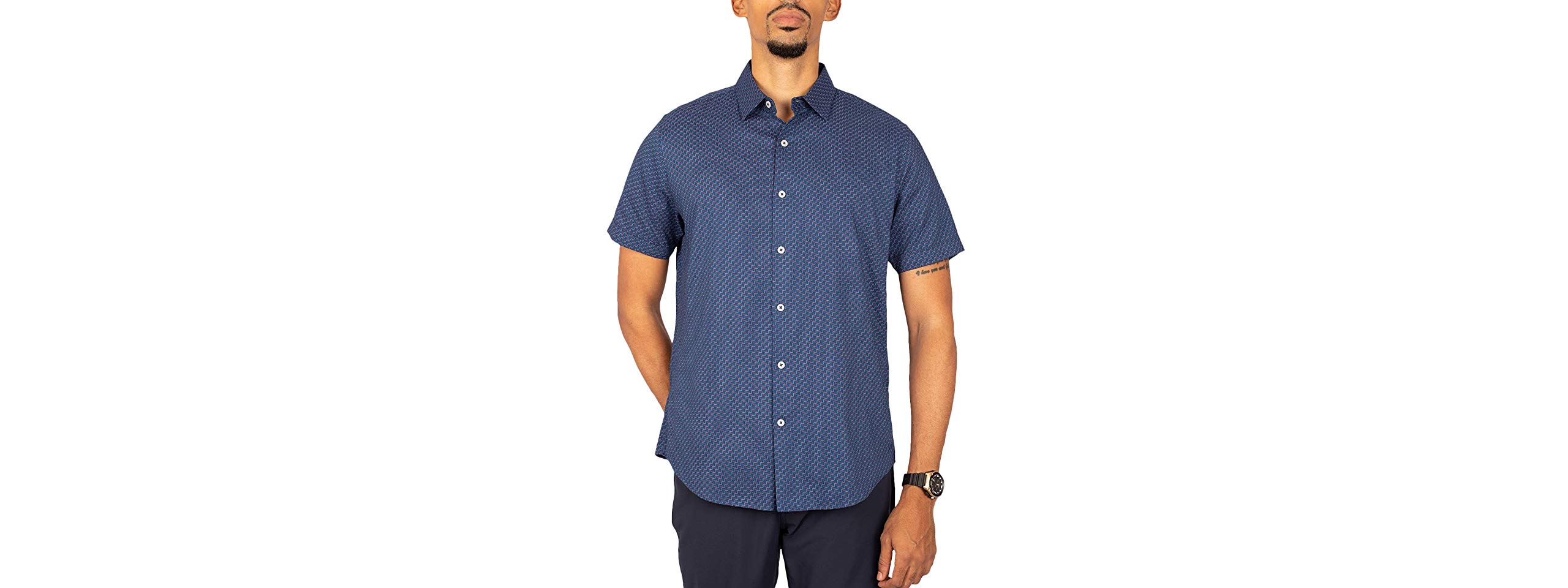 Cutter & Buck Men's Performance Dress Shirt - Slim Fit, Moisture-Wicking & Wrinkle-Resistant for Business & Casual Wear