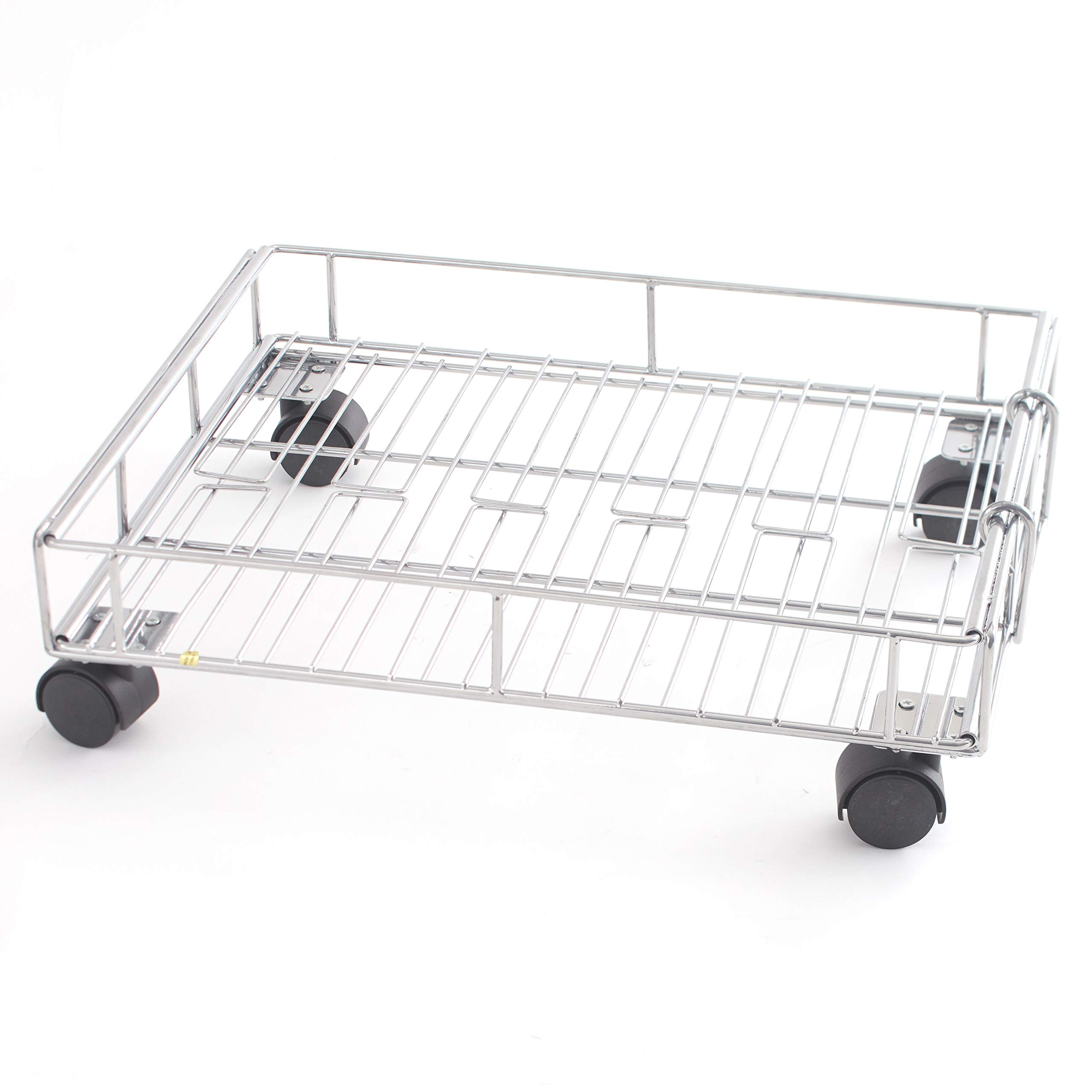 Expandable Rolling Metal Storage Basket for Home & Kitchen - Silver, Space Saving Organizer