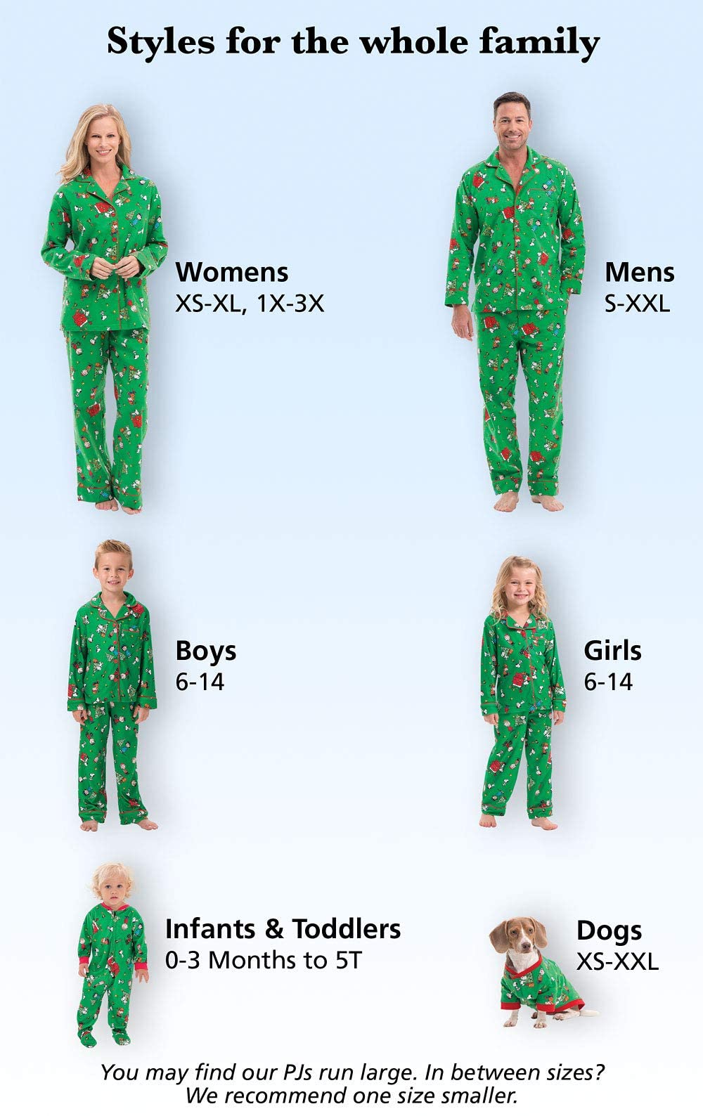 Family Christmas Pajamas Set - Matching Holiday Pajamas for Adults & Kids - Charlie Brown Themed Christmas Pajamas for Family Photos & Cozy Holiday Gatherings