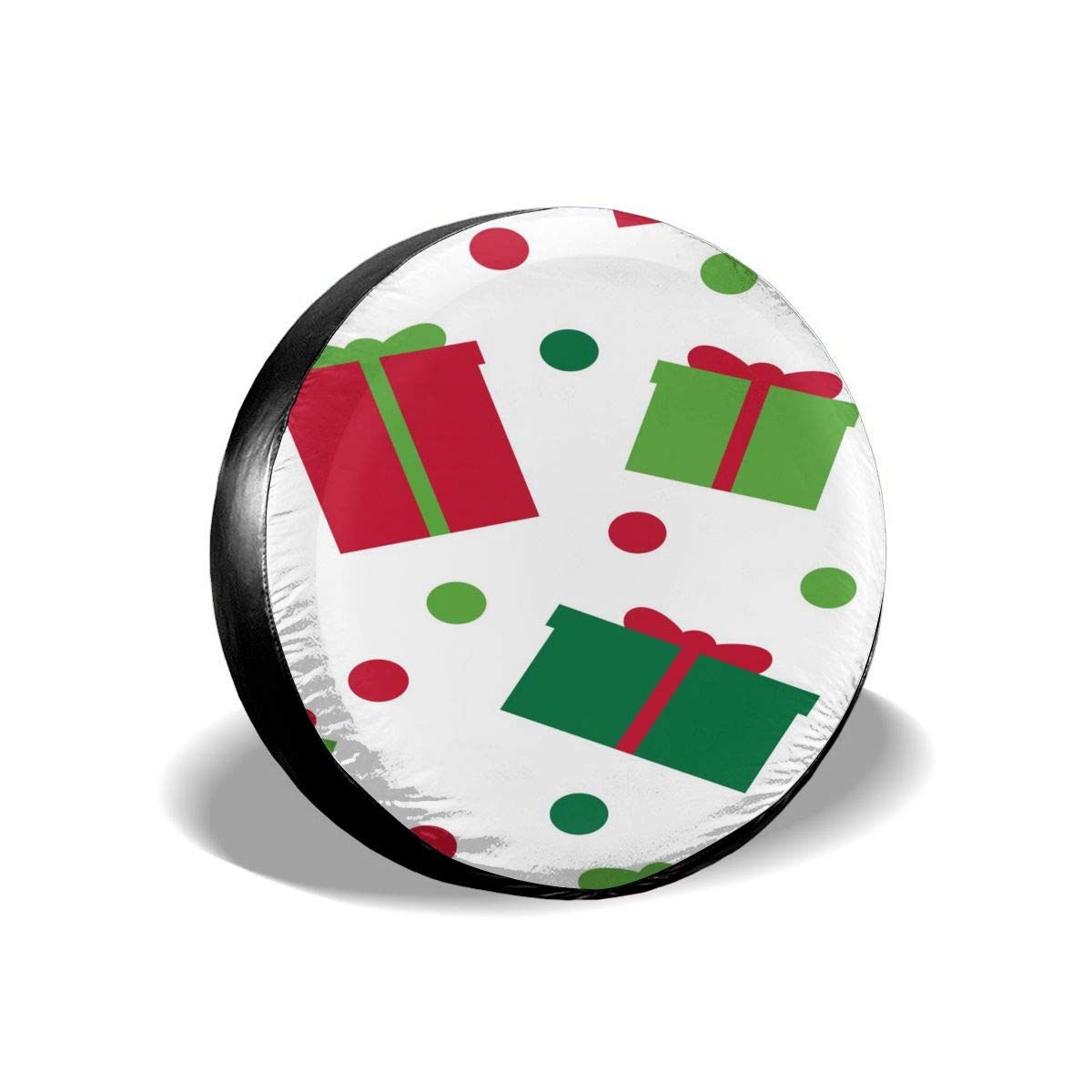 Moslion Waterproof Spare Tire Cover for Trucks & Cars - 14 Inch Wheel Protector with Gift Box (Red, Green, White) | Durable Ribbon Design for Outdoor Adventures & Road Trips