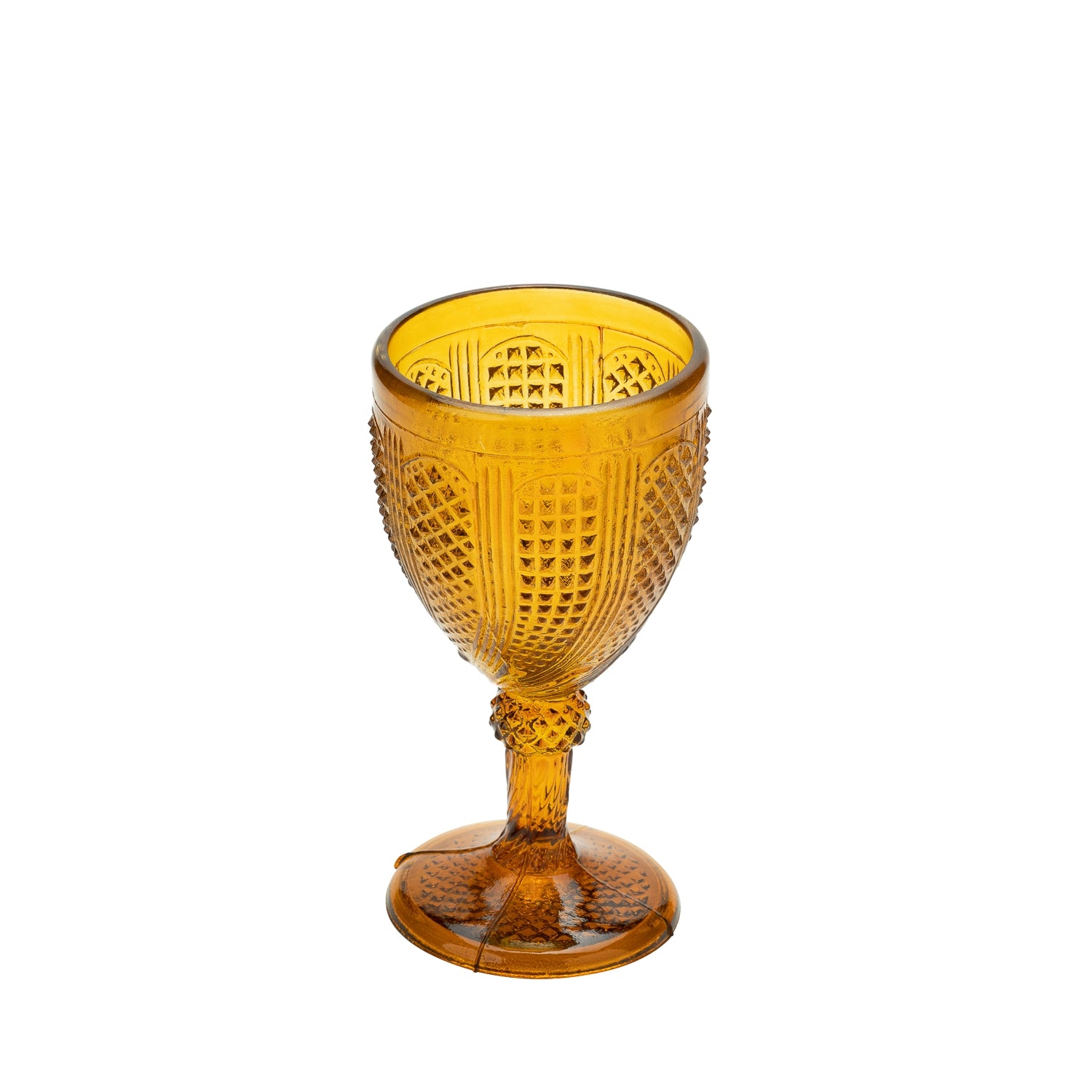 Norma Amber Wine Goblet Set - Elegant Handmade Glassware for Red & White Wine - Perfect for Dinner Parties, Weddings & Home Entertaining