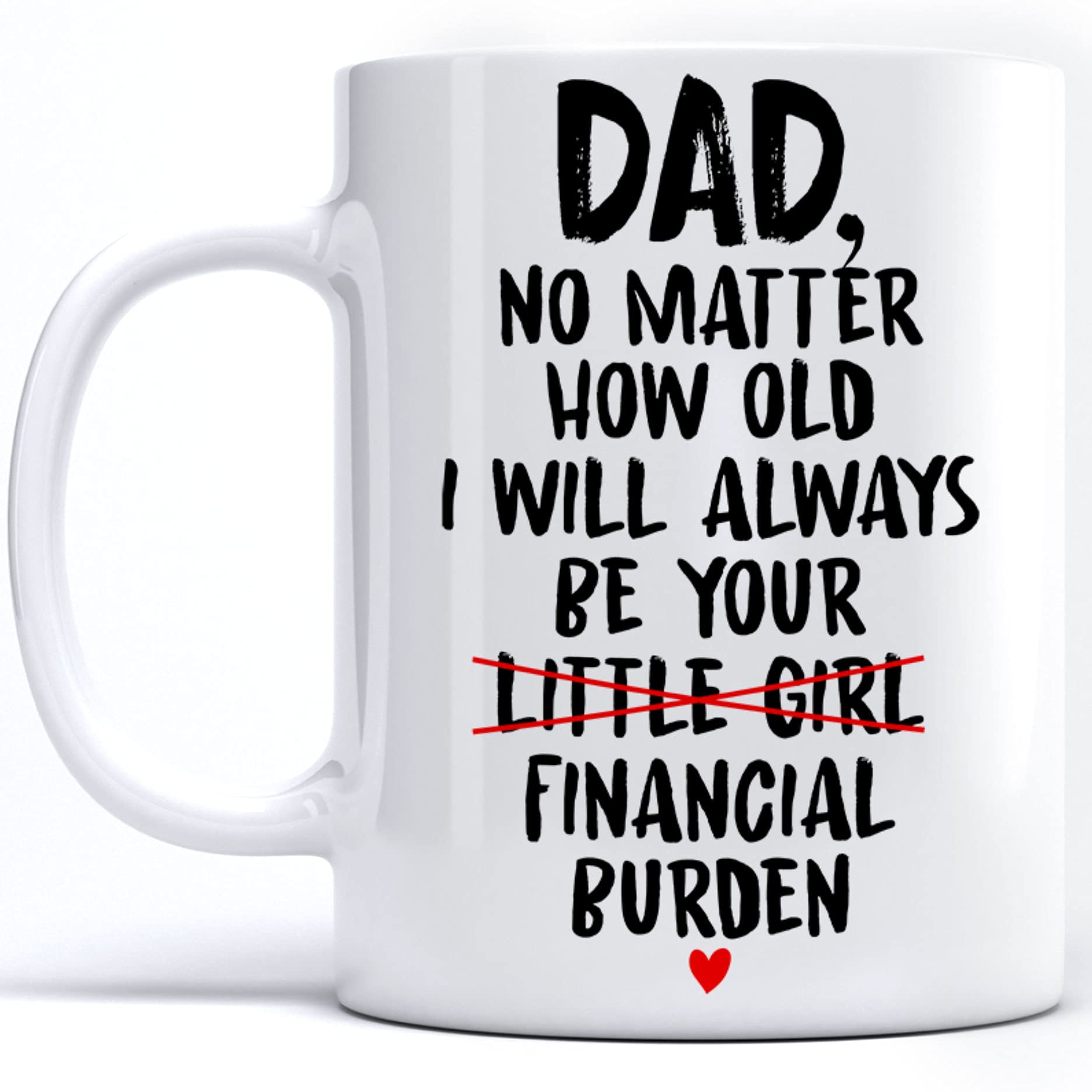 Funny Financial Burden Coffee Mug - 11 oz Gift for Dad from Daughter | Birthday, Father's Day, Christmas Present Idea | Perfect for Office, Home & Gifting