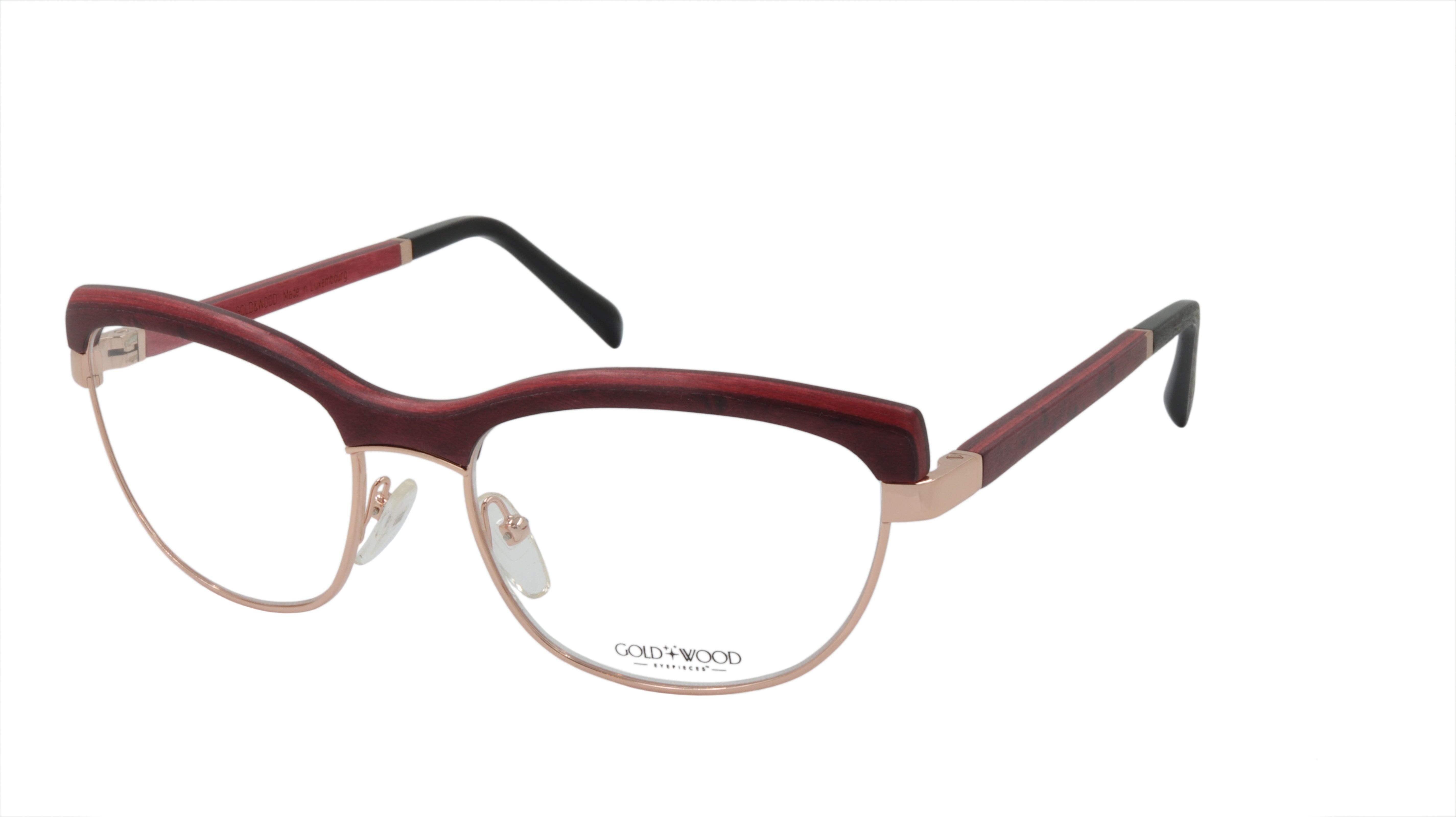 Premium GOLD&WOOD Eyeglasses Frame - Handcrafted Wood & Metal Acetate Blend - Luxembourg Made Lisa 01 & 03 Models - Stylish & Durable for Everyday Wear, Office & Outdoor Activities