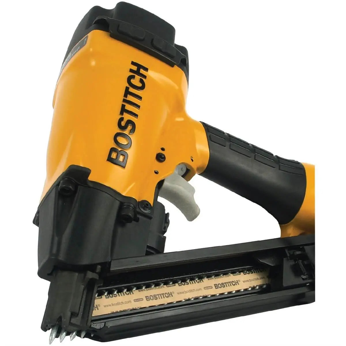 Bostitch MCN150 StrapShot 1-1/2 Inch Metal Connector Nailer - Heavy Duty Framing & Roofing Nail Gun for Construction and Woodworking Projects