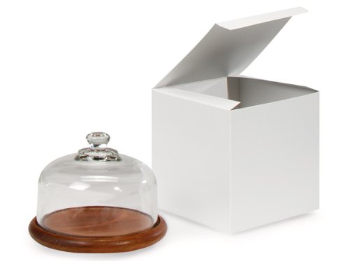 Eco-Friendly White Gloss Gift Boxes 7x7x7 Inches - 100% Recycled Cardboard - Pack of 100 - Perfect for Wedding Favors, Party Decorations & Holiday Gifting