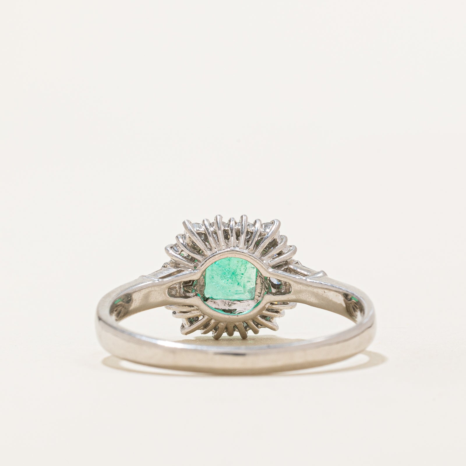 Emerald & Diamond Halo Engagement Ring 1.00ct Center Stone 0.40ctw Total Weight Size 10 - Perfect for Wedding Proposals, Anniversary Gifts & Bridal Jewelry