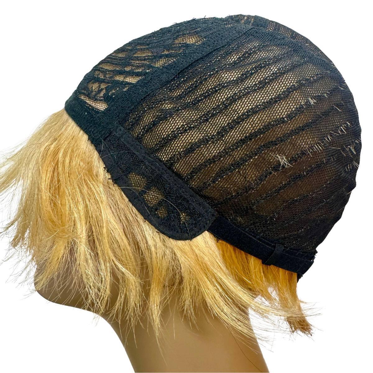 Honey Blonde Ombre Short 100% Human Hair Pixie Wig - Natural Look for Everyday Wear & Cosplay