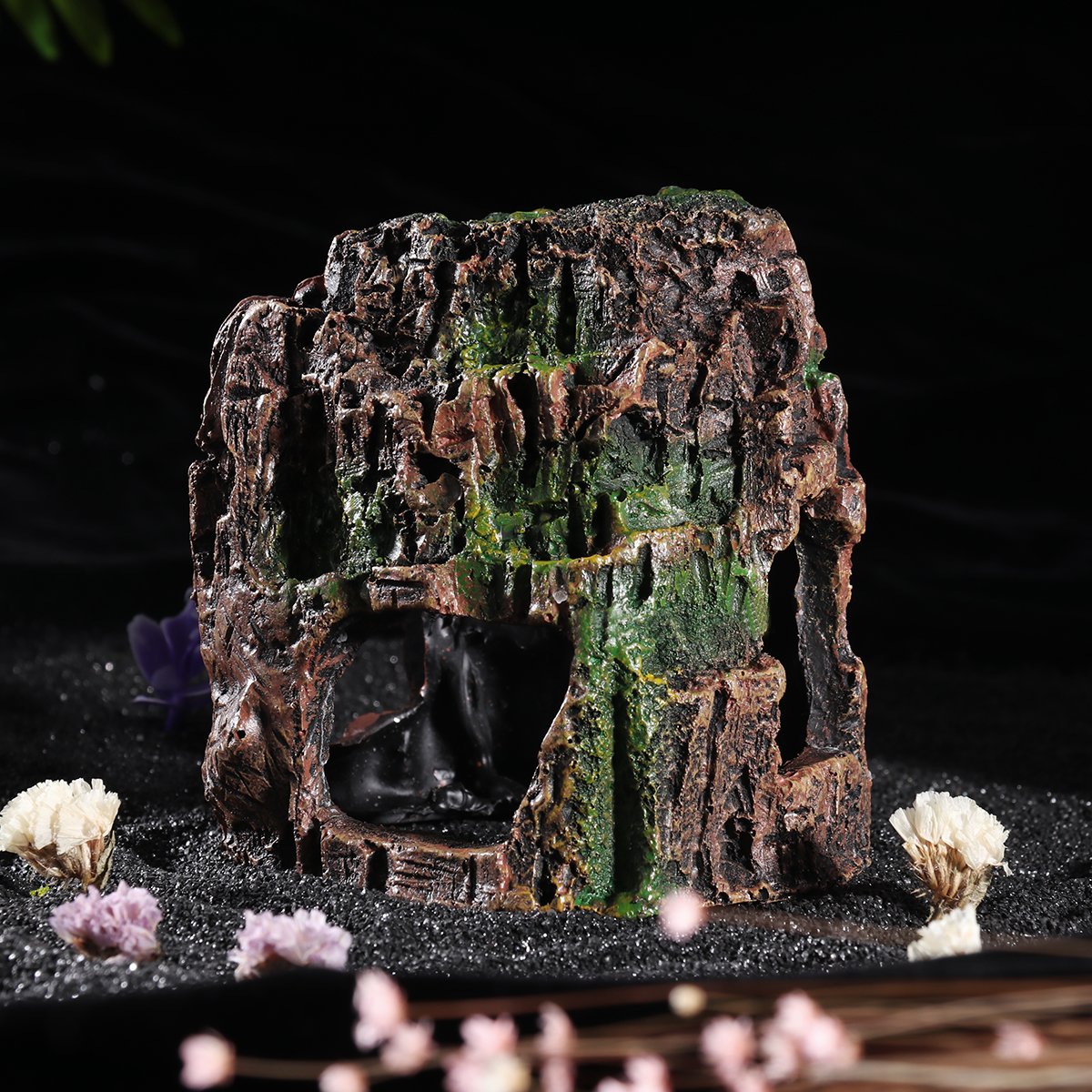 VORCOOL Aquarium Decor - Fish Tank Cave Hideout for Betta, Shrimp & Small Fish - Natural Landscape Ornament for Aquatic Pets (Perfect for Hiding, Breeding & Aquascaping)