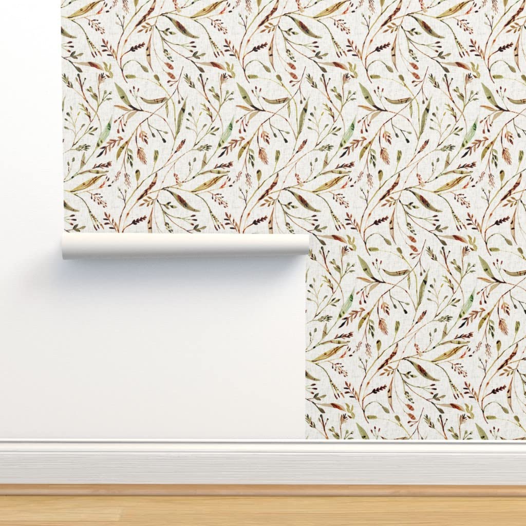 Peel & Stick Wallpaper 3ft x 2ft - Botanical Wild Grass Design, Removable Self-Adhesive Wallpaper for Home Decor | Perfect for Bedroom, Living Room & Nursery Wall Covering