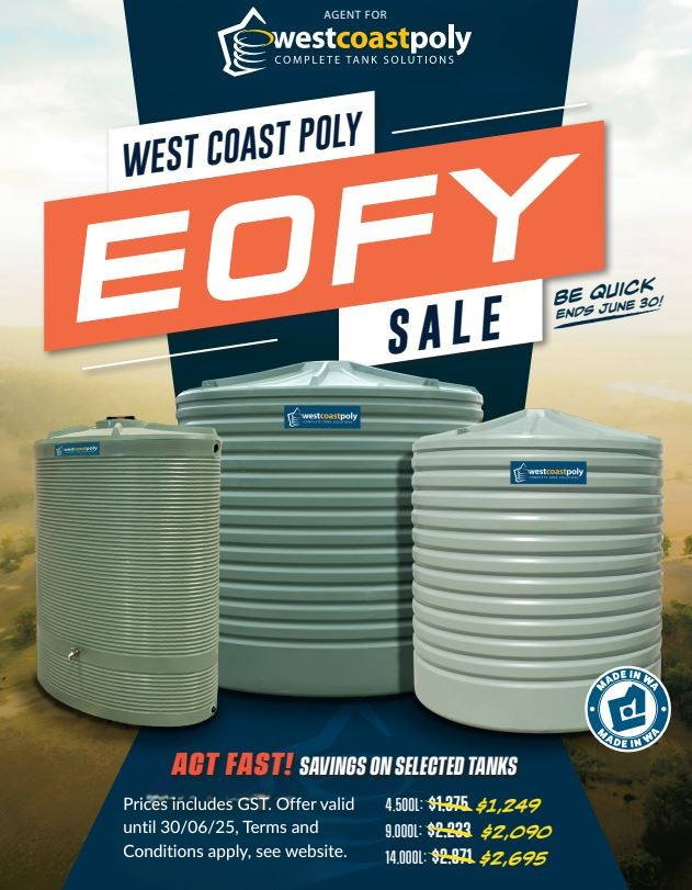 14,000LTR Corrugated Round Poly Water Tank - Durable & Lightweight for Farm, Garden & Rural Use | Free Delivery Within 800km of Perth