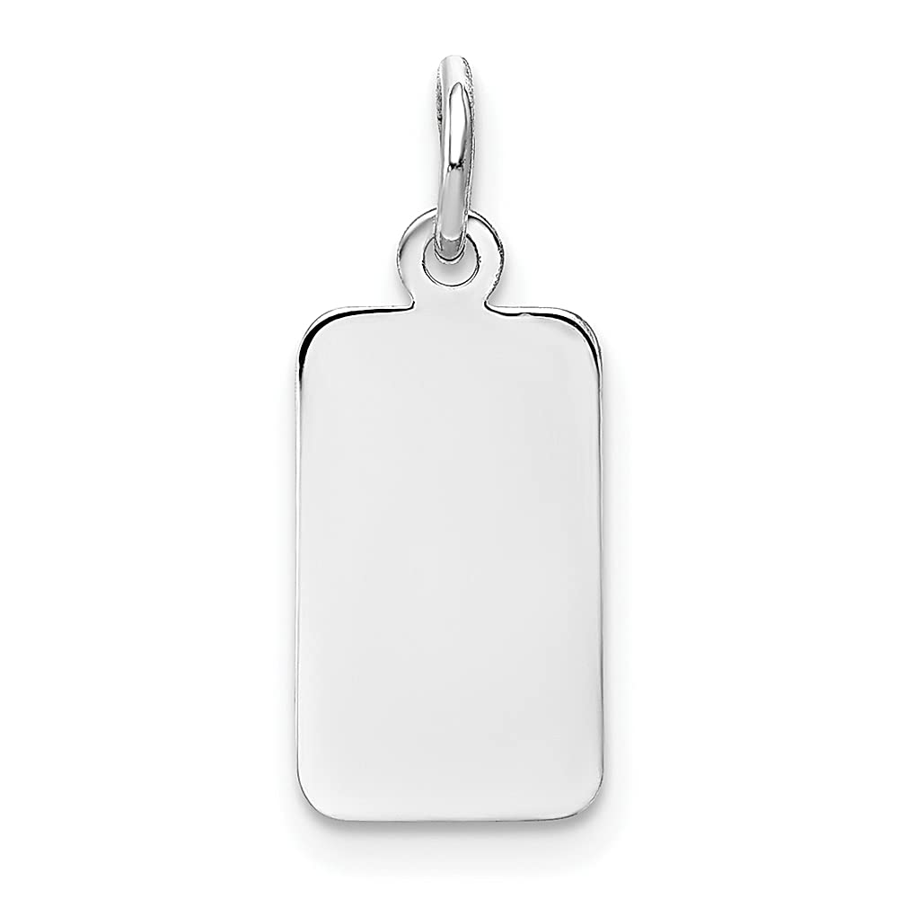 14K White Gold Engravable Rectangular Charm Necklace for Women - Personalized Fine Jewelry Gift for Her - Perfect for Anniversaries, Birthdays & Special Occasions