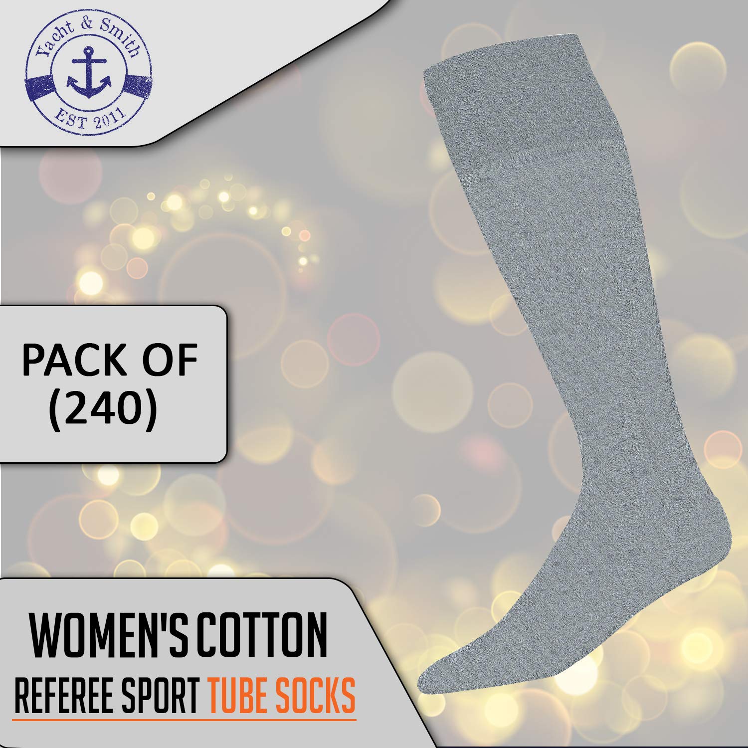 **Yacht & Smith 26 Inch Women's Cotton Tube Socks - Breathable Referee Sports Socks for Women (Size 9-11) - Perfect for Running, Soccer & Casual Wear**