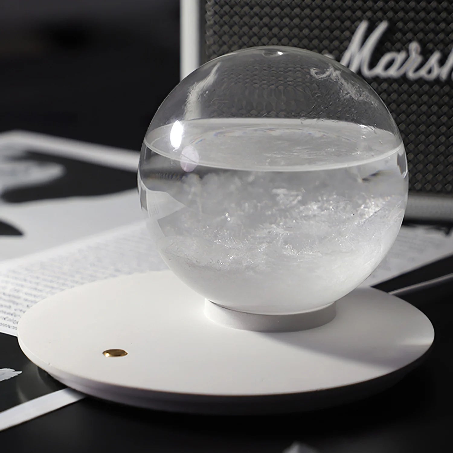 Storm Ball Table Lamp - Modern LED Night Light for Bedroom, Living Room, and Office - Dimmable Touch Control Desk Lamp with Warm White Light for Reading, Relaxing, and Decor
