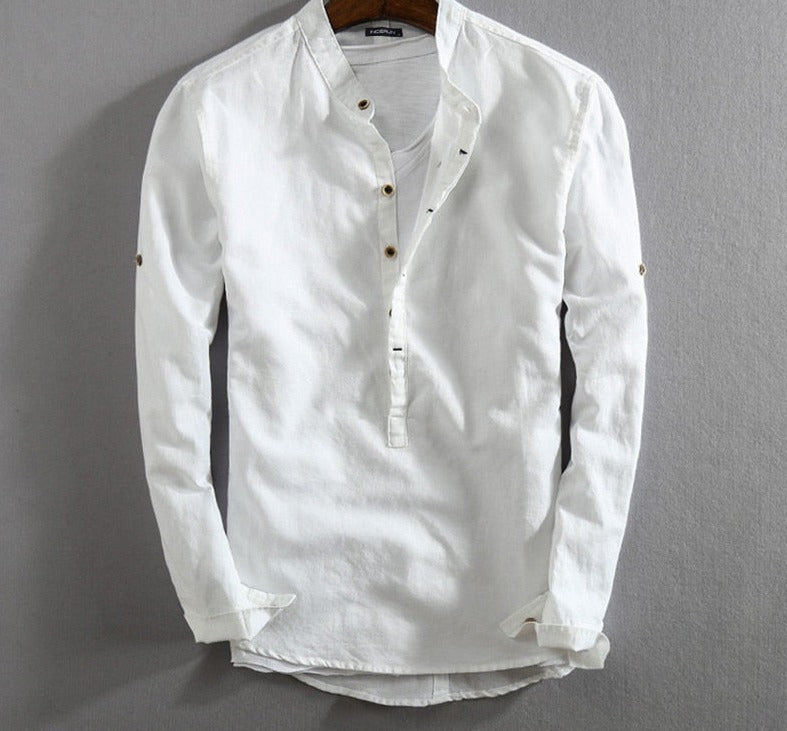 AntoniosClothing Men's Casual Long Sleeve Shirt - Comfortable Button Down Shirts for Work, Office & Everyday Wear | Breathable Cotton Dress Shirt for Business Casual & Outdoor Activities