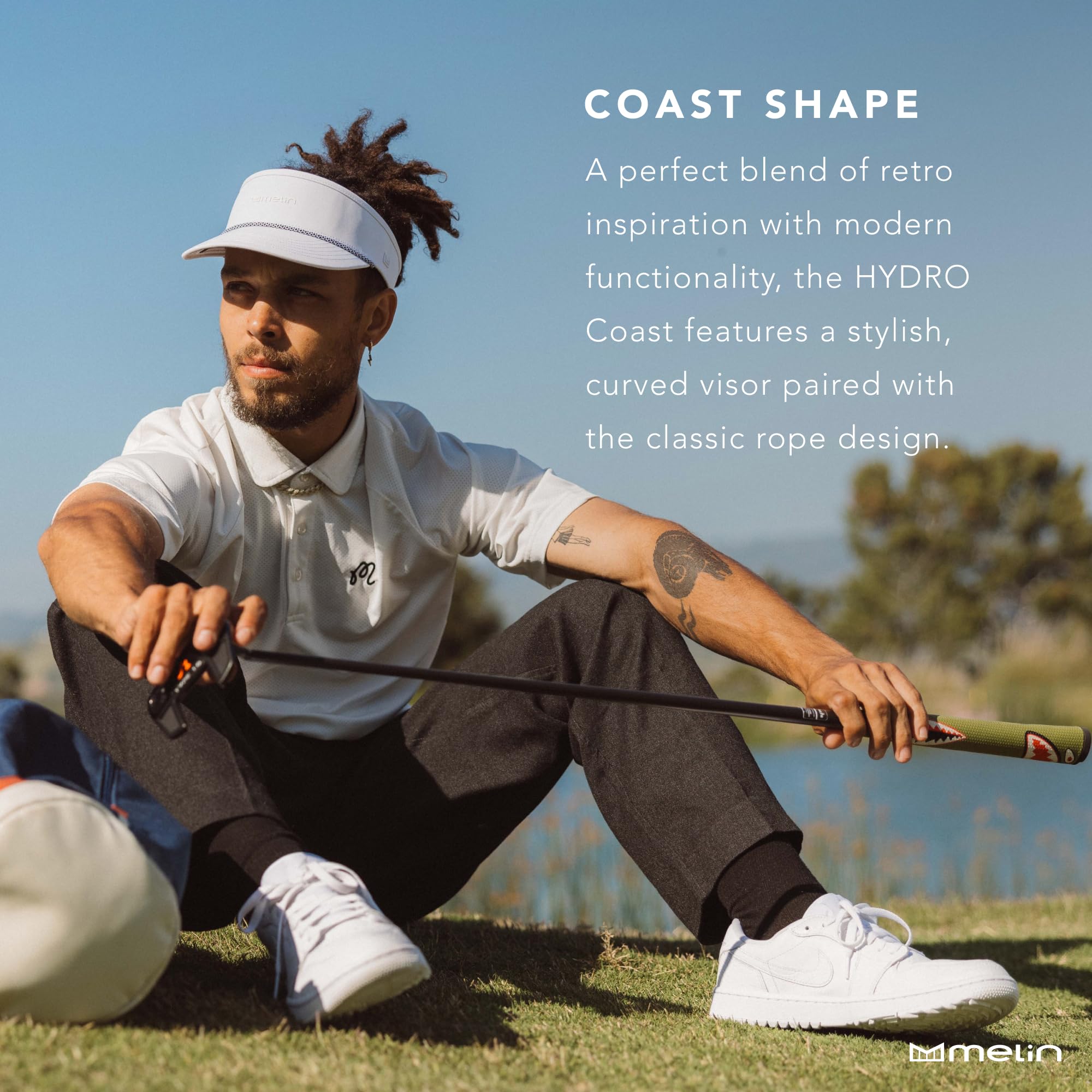 melin Coast Hydro Sun Visor - Water-Resistant Sun Hat for Men & Women - Perfect for Golf, Running, Workouts & Beach Activities - UV Protection Outdoor Sports Hat