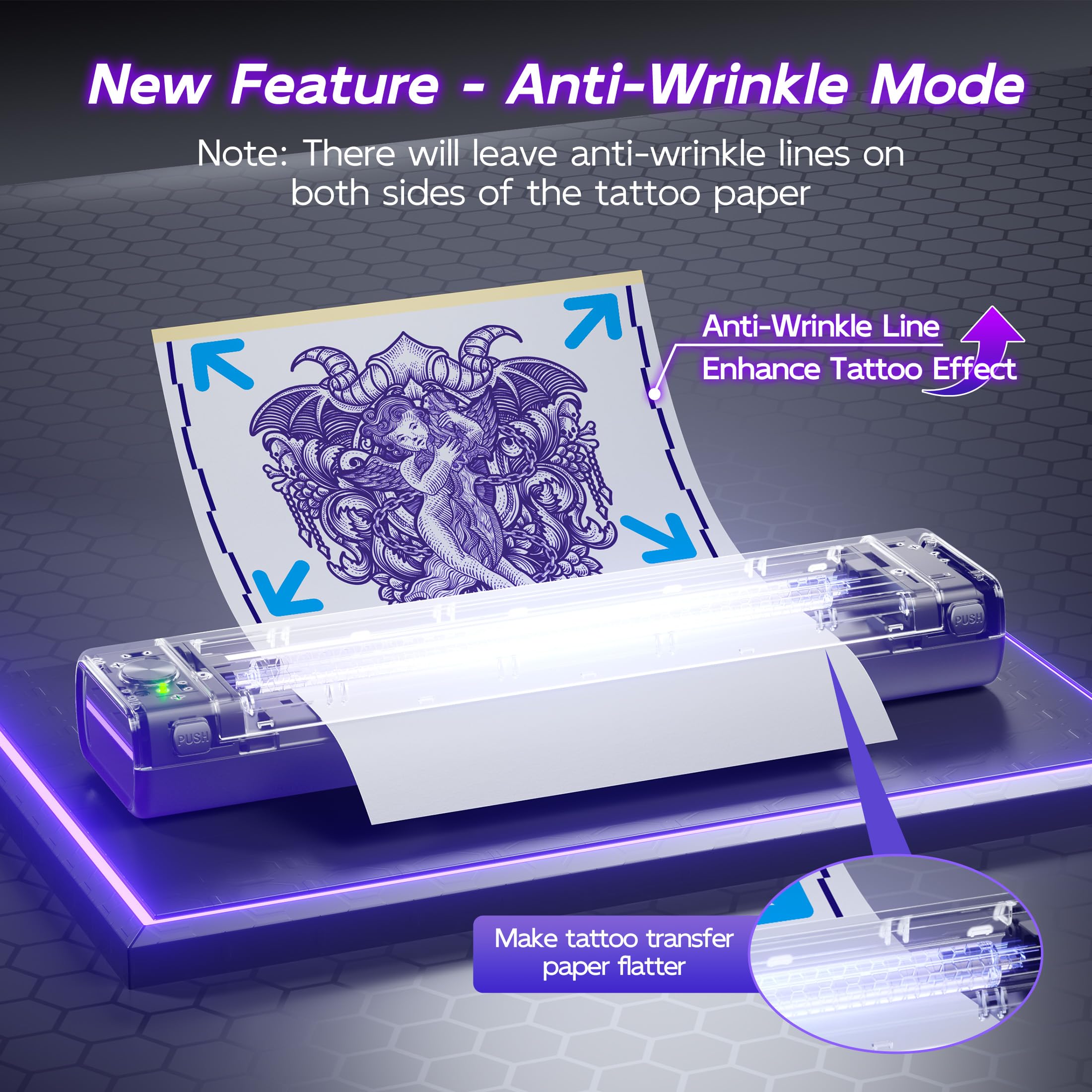 Itari A886 Wireless Tattoo Stencil Printer Kit with Bluetooth - Includes 10 Transfer Papers, Ideal for Beginners & Professional Tattoo Artists - Perfect for Permanent & Temporary Tattoo Designs at Home or Studio
