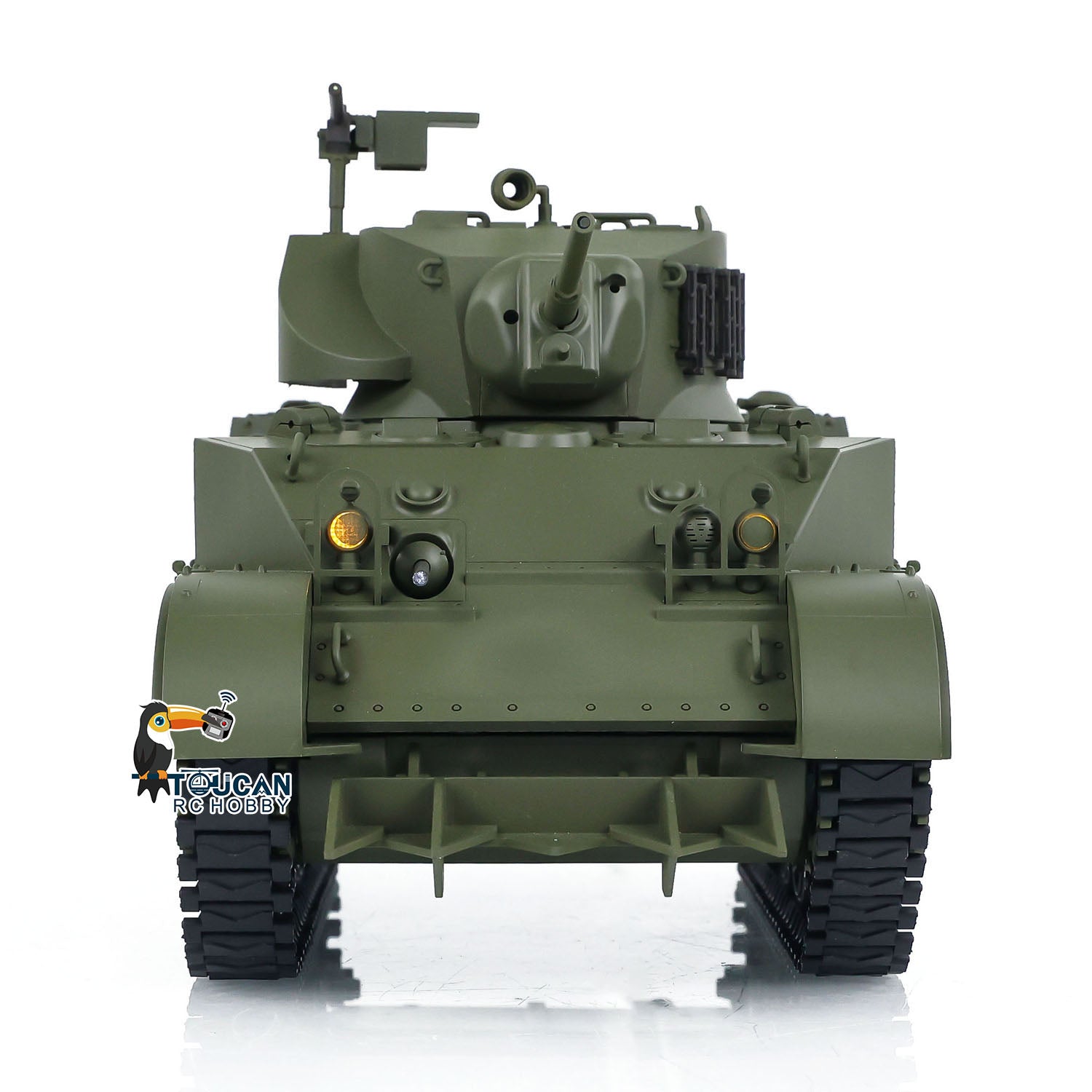 1/16 Scale RTR M5A1 Stuart Light Tank RC Military Model - 360° Rotating Turret & Recoiling Barrel - US/UK Version - Perfect for Collectors & Battle Reenactments