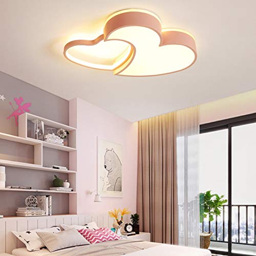 Dimmable LED Heart Shaped Ceiling Light with Remote Control - Gold Nursery Lighting for Kids Bedroom, Girls Room & Children's Decor | Perfect for Bedroom, Playroom & Nursery Ambiance