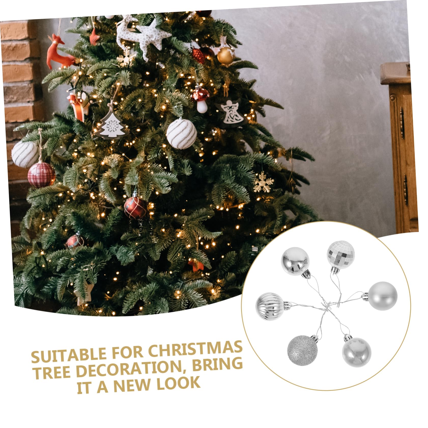 36pcs Christmas Tree Ornaments Set - Shatterproof Decorative Balls for Holiday Tree Decorations, Xmas Party & Home Décor