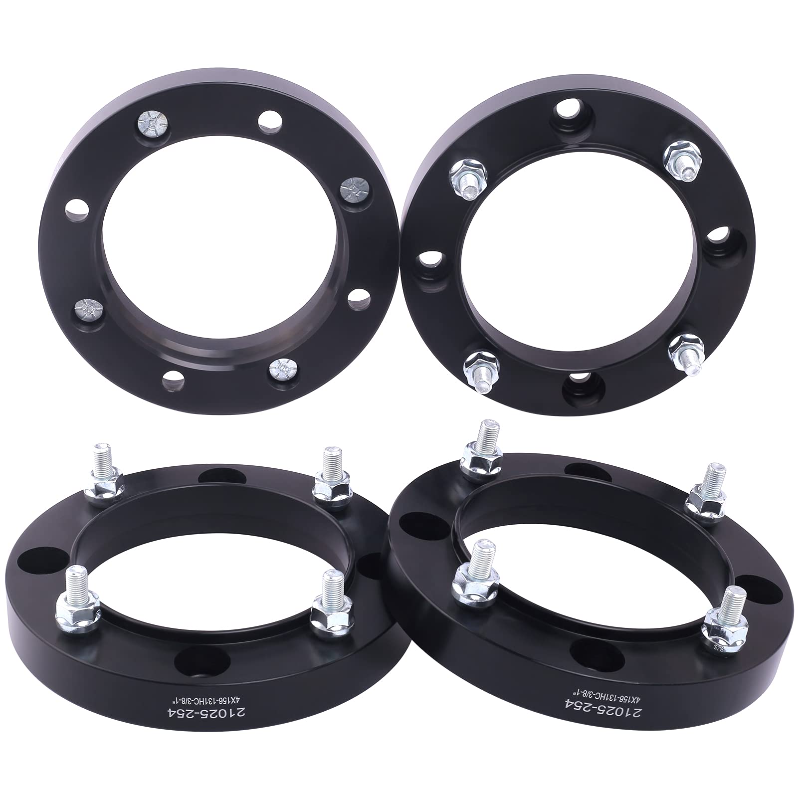 VLAOSCHI 1 Inch Black Forged 4x156 Hubcentric ATV Wheel Spacers (Pack of 4) - Compatible with Polaris Ranger, Sportsman 400/500/600/700 & Kawasaki KSF 250 Mojave - 3/8