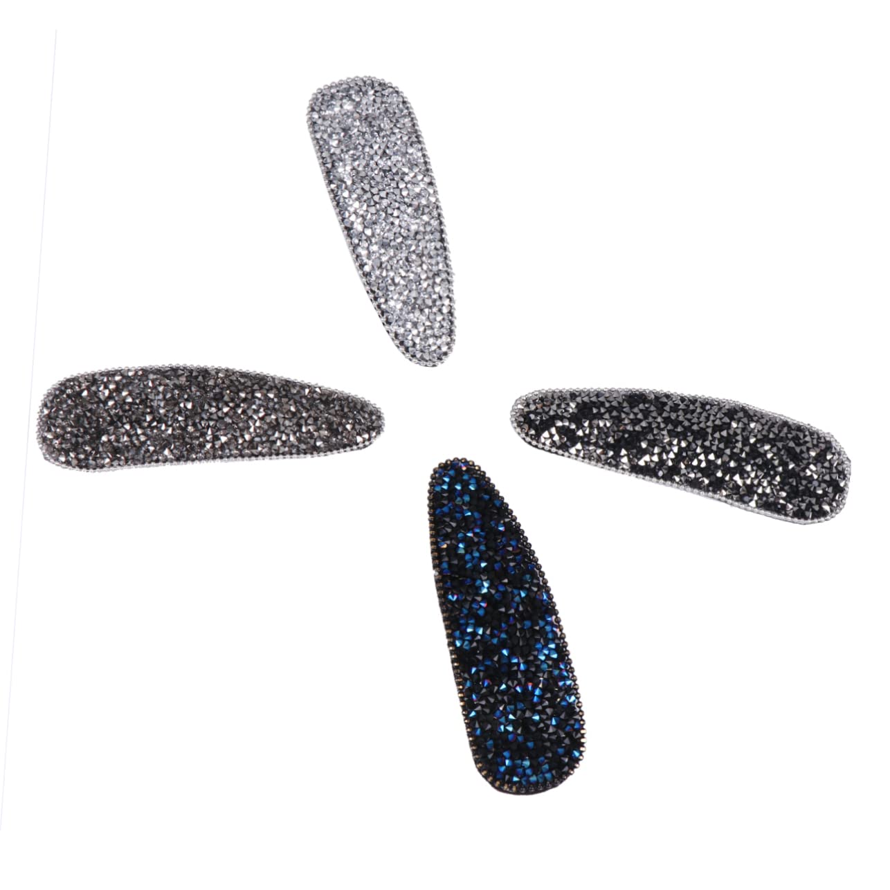 FOMIYES 4pcs Crystal Rhinestone Hair Clips - Alloy Side Bangs Braiding Hair Accessories for Women, Bridal Headpiece, No Snap Barrettes | Perfect for Weddings, Prom, Parties & Special Occasions