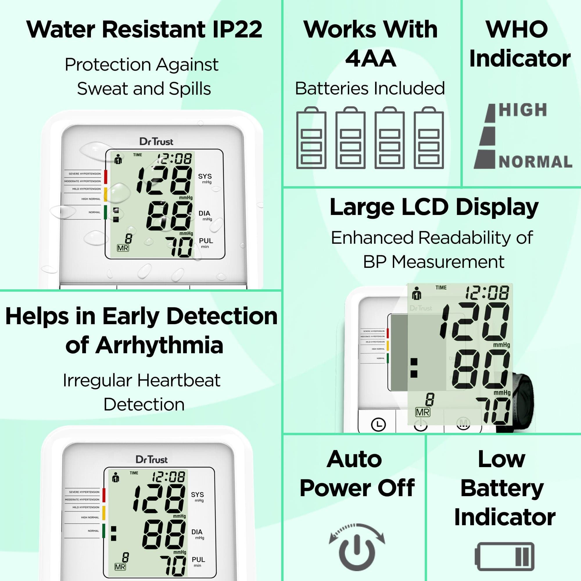 Dr Trust USA Digital Blood Pressure Monitor BP Check 110 W - Accurate & Portable for Home Use, Travel & Health Monitoring