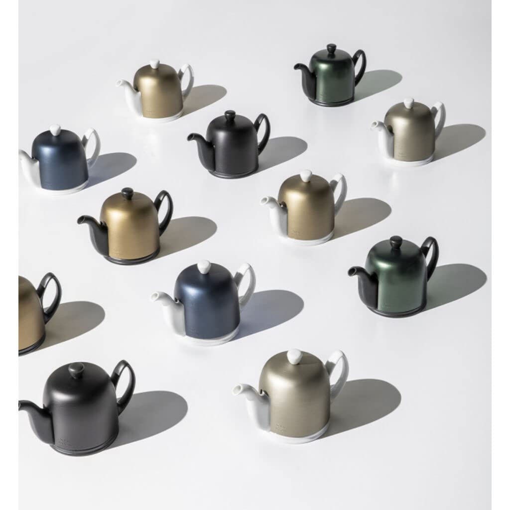 Luxury French Tea Pot - Salam Collection - 4 Cup Capacity - Black with Emerald Aluminum Lid - Perfect for Afternoon Tea, Gifts & Home Decor