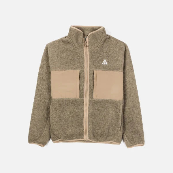 ACG Arctic Wolf Full Zip Fleece Jacket - Khaki & Light Iron Ore - Outdoor Hiking, Camping & Winter Wear for Men & Women