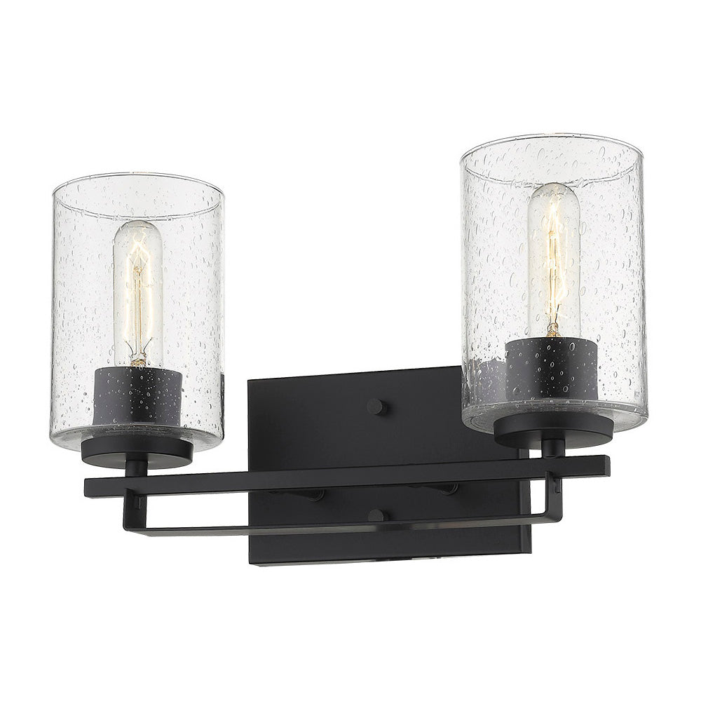 Borella Black Vanity Light - Modern Bathroom Wall Sconce with Clear Glass Shades, 3-Light Fixture for Dressing Table, Makeup Mirror Lighting, Bedroom Decor