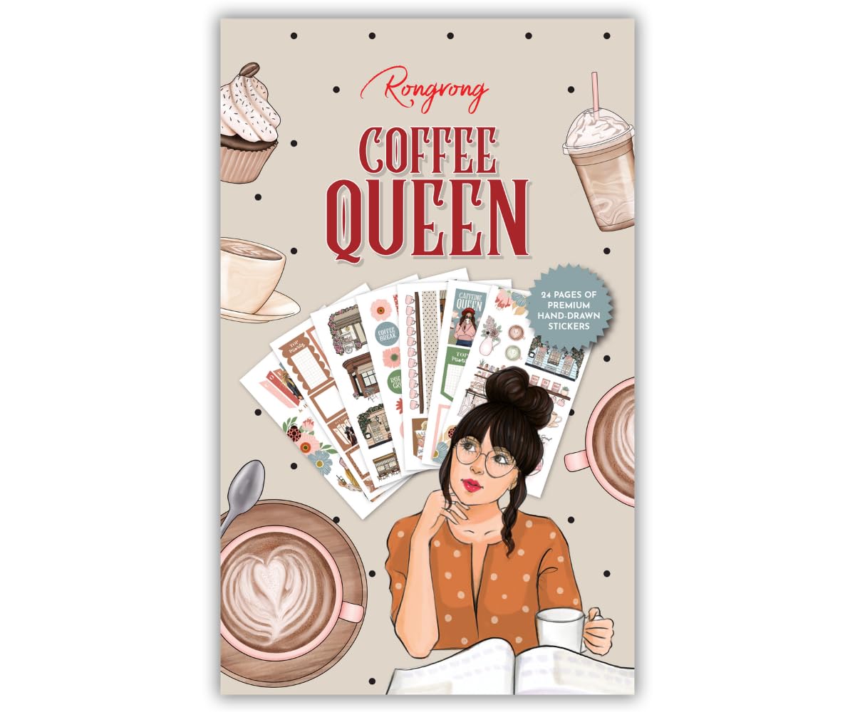 Premium Hand Drawn Coffee Planner Stickers - 24 Sheets for Planners, Journals, Calendars & Scrapbooking - Perfect Gift for Coffee Lovers - Use for Bullet Journals, DIY Projects & Office Organization