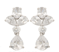 Dezi Cubic Zirconia Drop Earrings for Women - Elegant Dangling CZ Stud Earrings for Wedding, Party & Evening Wear