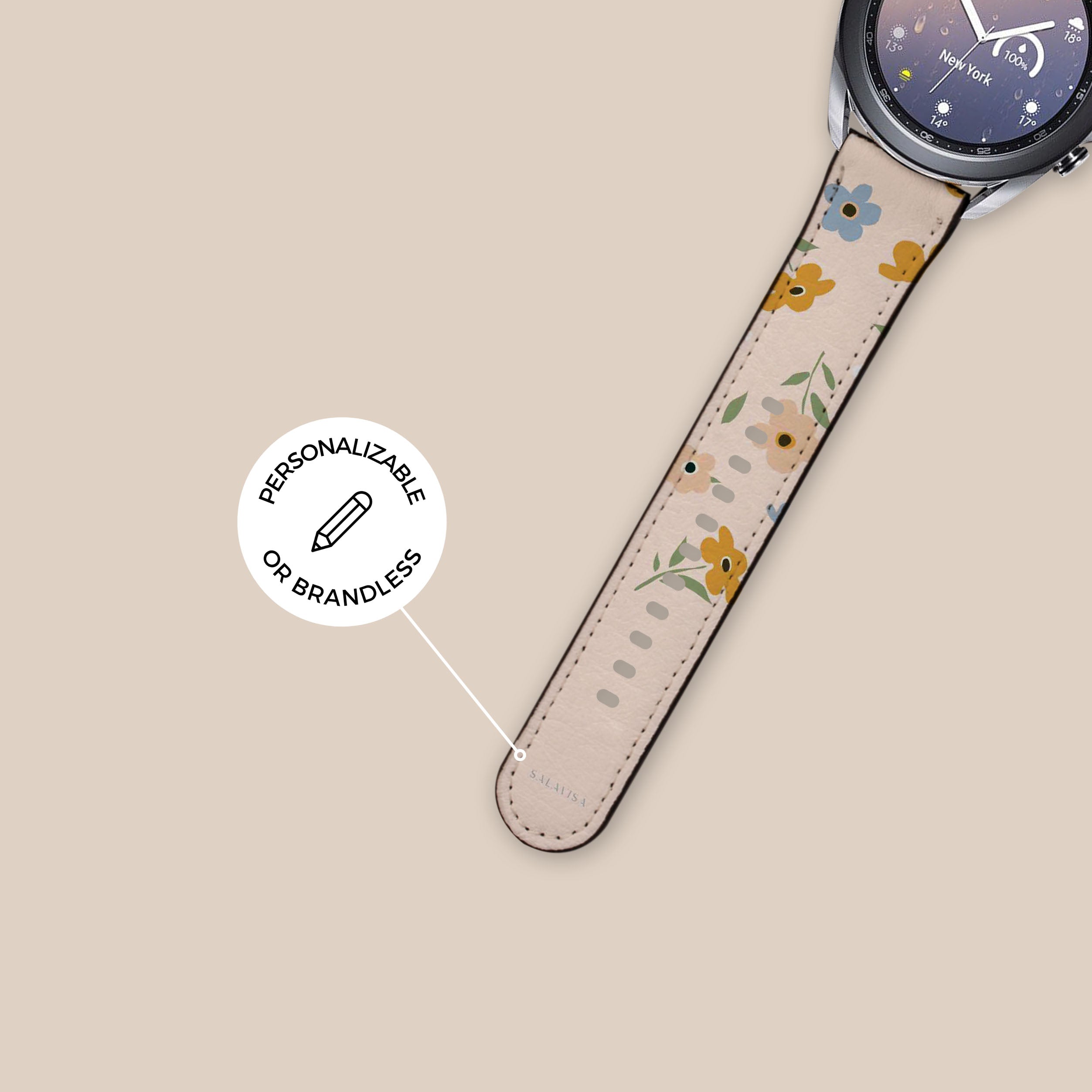 Pink Floral Galaxy Watch Band for Women - Stylish & Comfortable Smartwatch Strap for Galaxy Watch 4/5/6 - Perfect for Workouts, Office & Everyday Wear