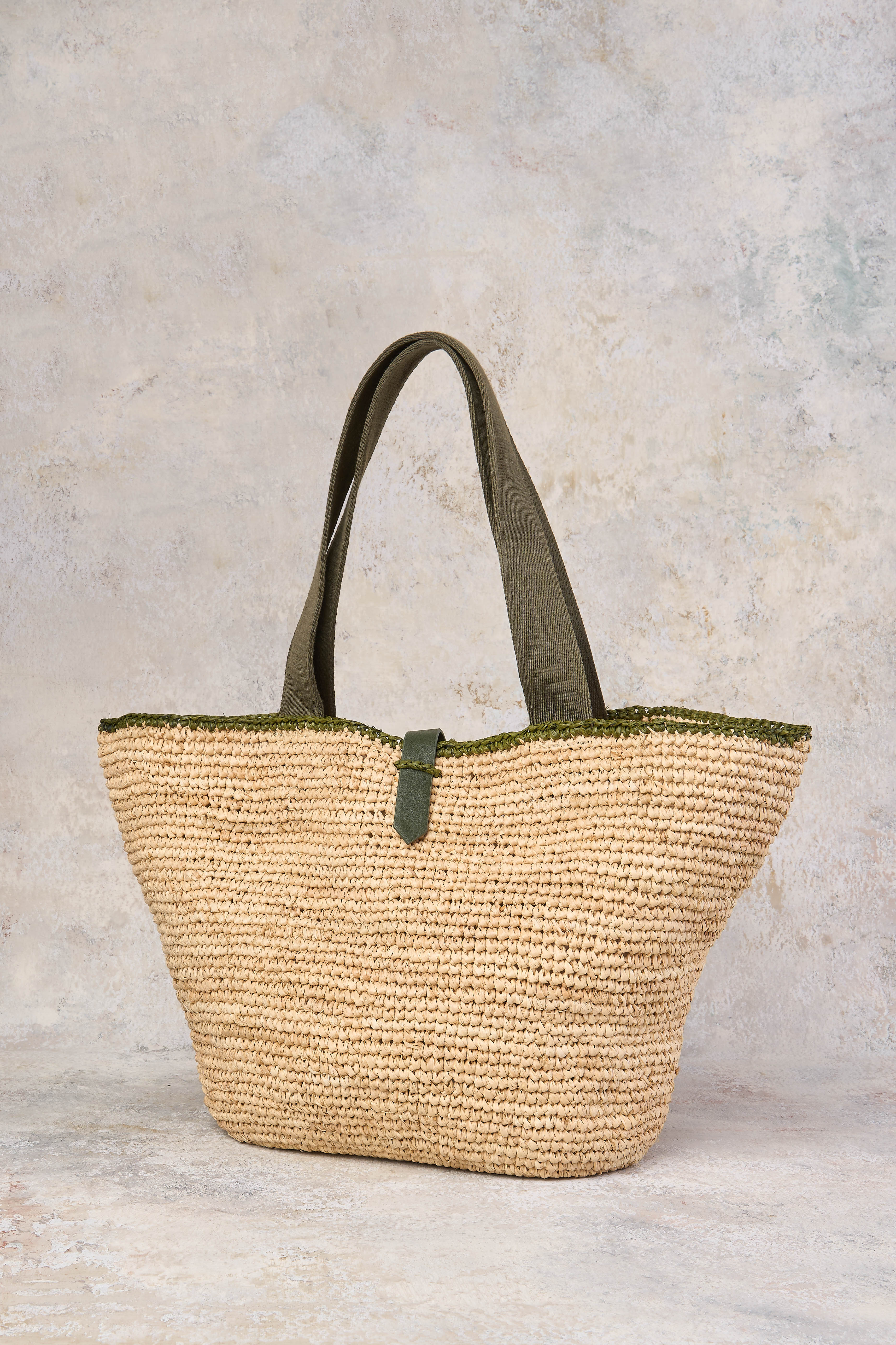 Natural Crochet Raffia Woven Basket - Handmade Storage Organizer for Home Decor, Beach Picnic, and Laundry Room Essentials