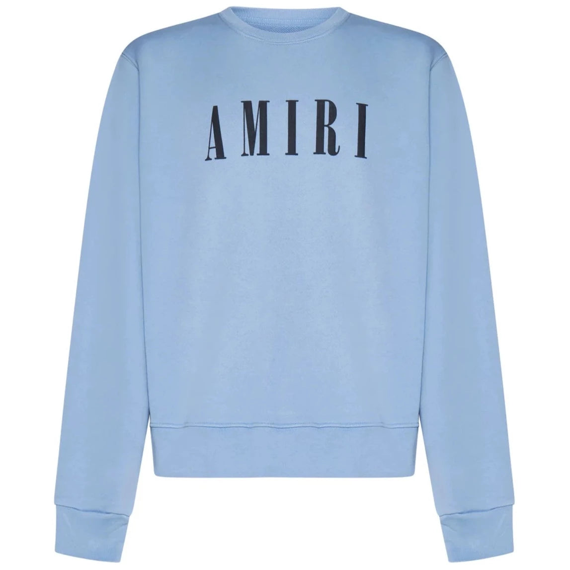 Amiri Pale Blue Logo Crewneck Sweatshirt - Men's Casual Pullover for Streetwear & Everyday Comfort