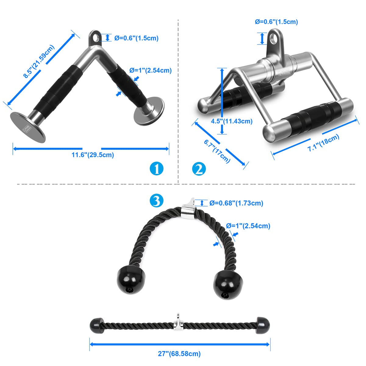 Power Guidance Cable Machine Attachment - LAT Pulldown Bar for Gym & Home Workouts | Durable Cable Attachments for Strength Training | Perfect for Lat Exercises, Rows & Pull-Downs in Home Gym or Commercial Fitness Center