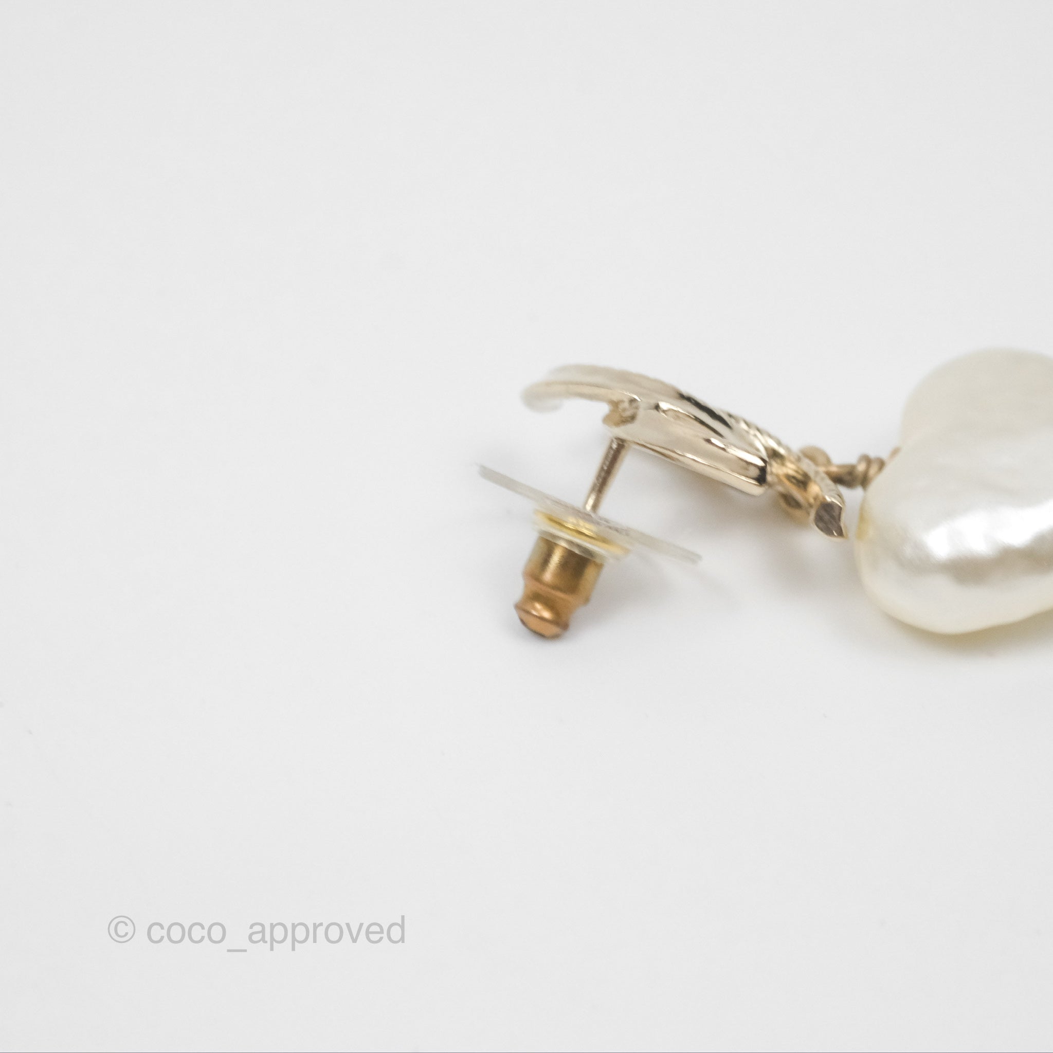 Chanel CC Pearl Heart Drop Earrings - Gold Tone 22C Collection | Luxury Fashion Jewelry for Women | Perfect for Parties, Weddings & Special Occasions
