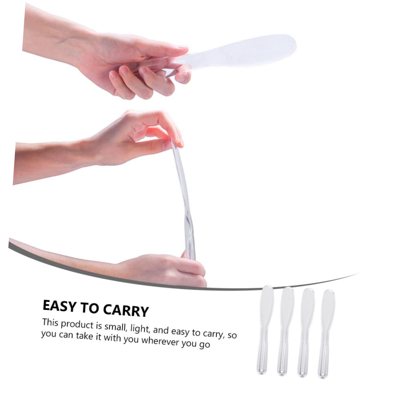 FRCOLOR 4pcs Reusable Plastic Makeup Mixing Spatulas - Eye Makeup Stirring Rod, Cosmetic Scoop & Skincare Tool for DIY Creams, Lotions & Foundations | Perfect for Makeup Artists, Beauty Enthusiasts & Home Skincare Routines