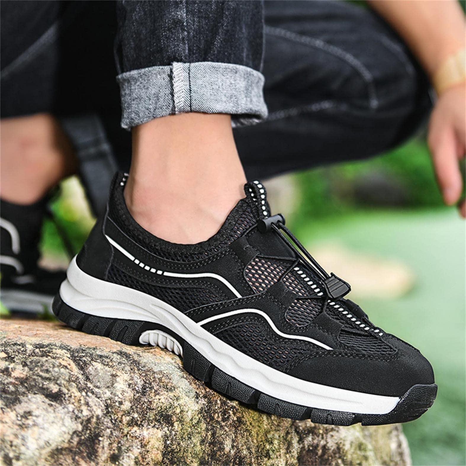 Hbeylia Men's Hiking Shoes - Breathable Mesh Low Top Boots with Non-Slip Sole for Walking, Climbing & Trekking | Lightweight Outdoor Sneakers for Running, Backpacking & Trail Sports (Ideal for Mountain Hiking, Camping & Daily Outdoor Adventures)
