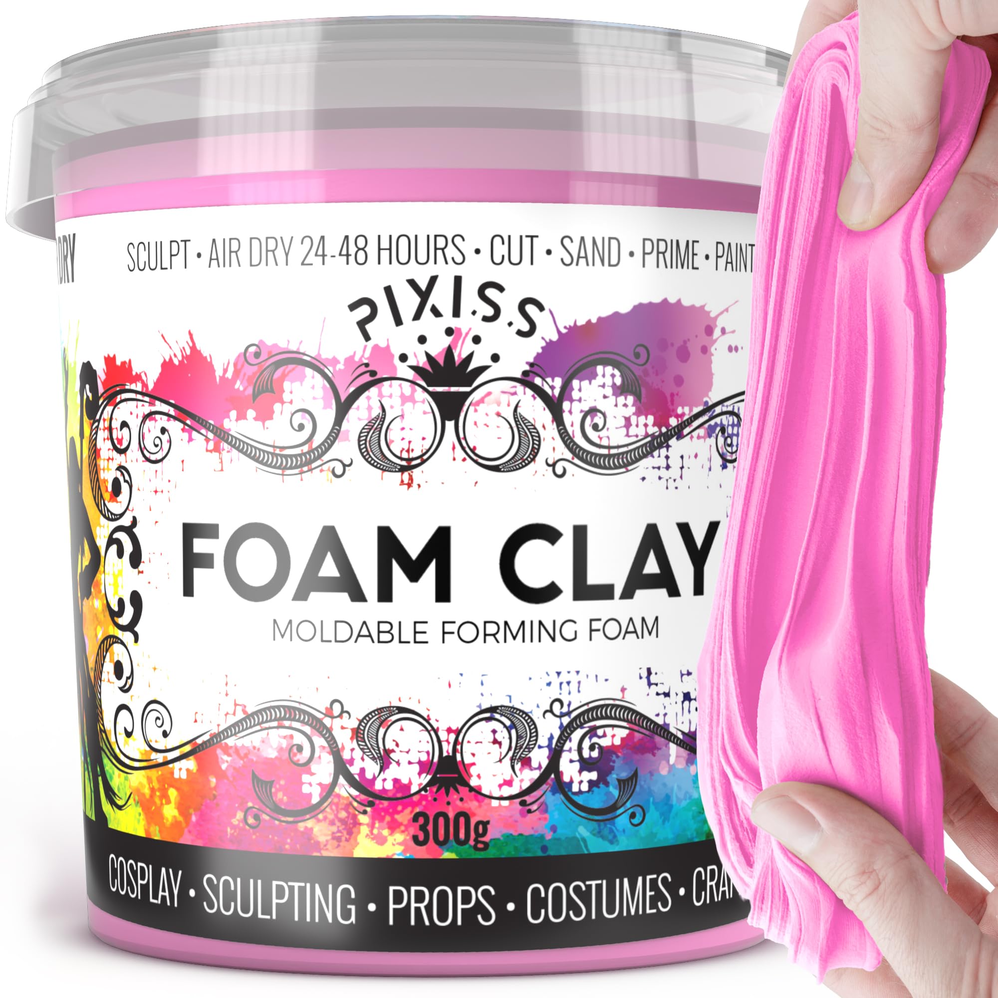 Premium Light Pink Moldable Cosplay Foam Clay - 300g Air Dry Modeling Clay for Cosplay, DIY Crafts & Sculpting - Quick Drying Flexible Foam Clay - Perfect for Costume Props, Anime Figures & Creative Projects