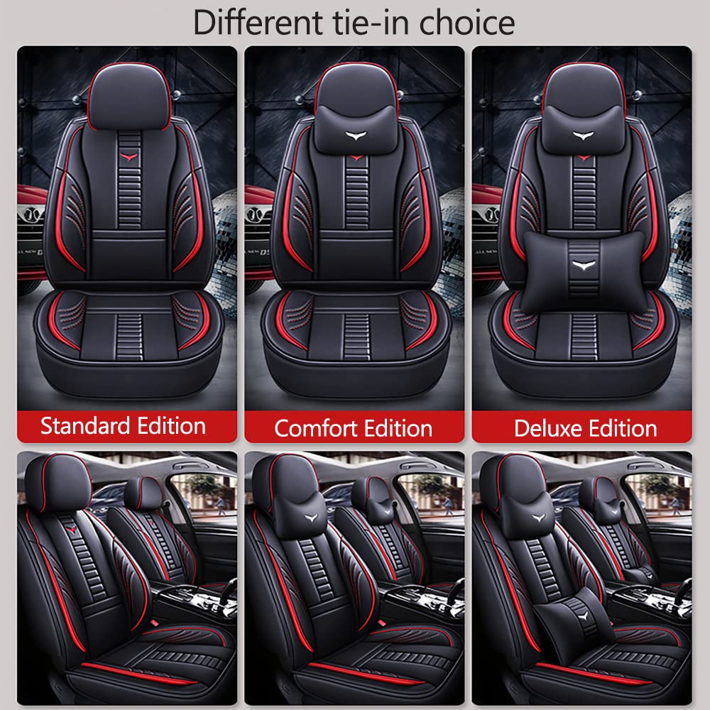 Premium 2-Seat Car Seat Covers for BMW X3 (2009-2025) - Black & Red Stitching with Back Storage Bag, Headrest Pillow & Lumbar Support - Perfect for Road Trips, Commuting & Luxury Car Protection