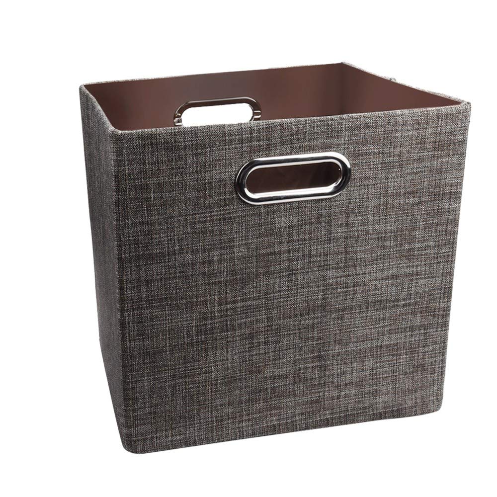 4-Piece Foldable Linen Cotton Storage Ottoman - Fabric Toy Organizer Box with Lid for Bedroom, Living Room & Nursery | Multi-Purpose Seating & Storage Solution